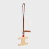Triomphe Charm in Raffia and Natural Calfskin Triomphe Charm in Raffia and Natural Calfskin