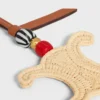 Triomphe Charm in Raffia and Natural Calfskin Triomphe Charm in Raffia and Natural Calfskin