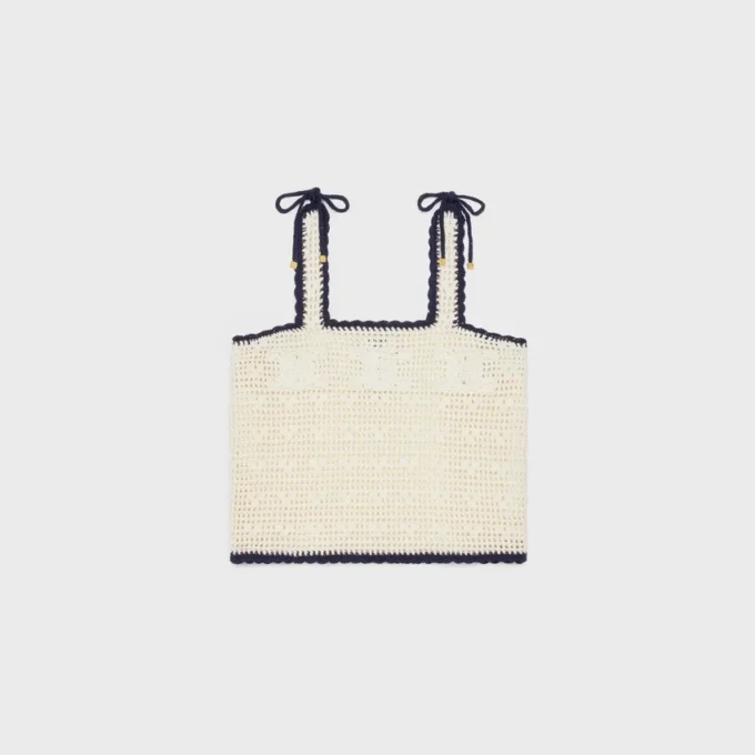 Triomphe Crop Top in Crochetted Cotton Triomphe Crop Top in Crochetted Cotton