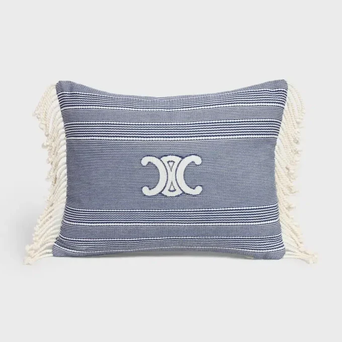 Triomphe Cushion in Striped Cotton