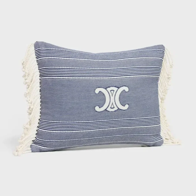 Triomphe Cushion in Striped Cotton