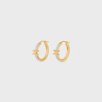 Triomphe Hoops in Enamel and Brass with Gold Finish Triomphe Hoops in Enamel and Brass with Gold Finish