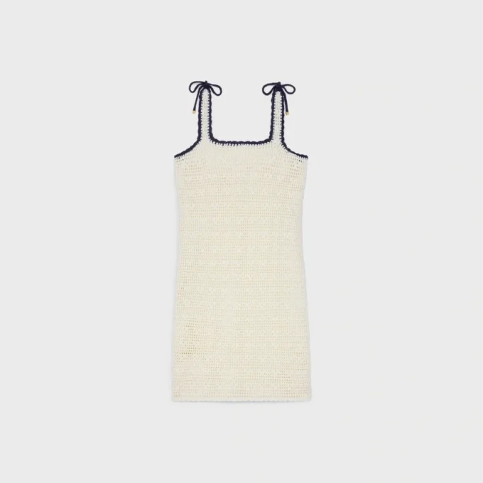 Triomphe Mini Dress in Crocheted Cotton Triomphe Mini Dress in Crocheted Cotton