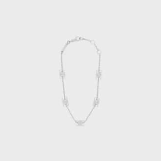 Triomphe Mini Triomphe Bracelet in Brass with Rhodium Finish Triomphe Mini Triomphe Bracelet in Brass with Rhodium Finish