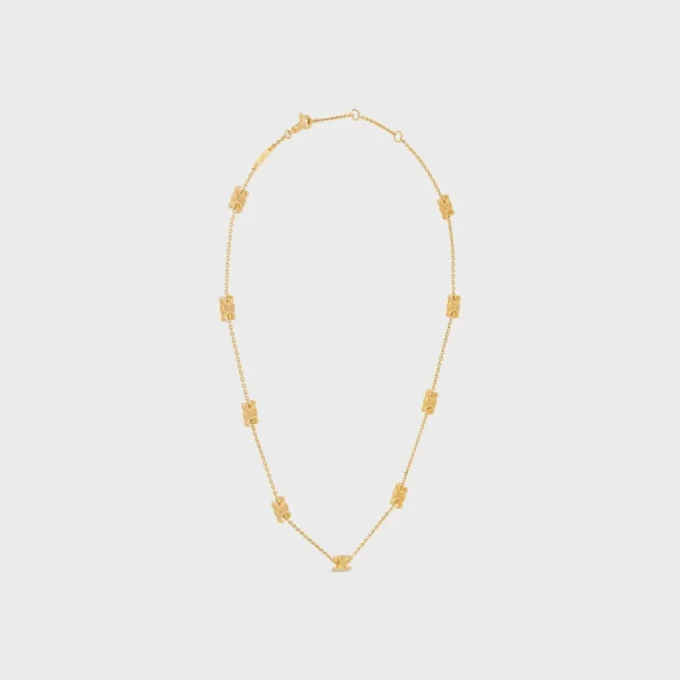 Triomphe Mini Triomphe Necklace in Brass with Gold Finish Triomphe Mini Triomphe Necklace in Brass with Gold Finish