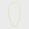 Triomphe Pearl Double Necklace in Brass with Gold Finish and Resin Pearls Triomphe Pearl Double Necklace in Brass with Gold Finish and Resin Pearls