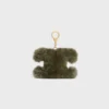 Triomphe Pom-Pom Charm in Shearling and Calfskin
