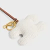 Triomphe Pom-Pom Keyring in Cotton Crochet with Gold Finishing