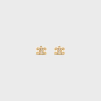 Triomphe Rhinestone Studs in Strass and Brass with Gold Finish Triomphe Rhinestone Studs in Strass and Brass with Gold Finish