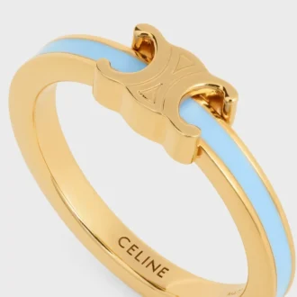 Triomphe Ring in Enamel and Brass with Gold Finish