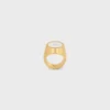 Triomphe Signet Ring in Varnish and Brass with Gold Finish