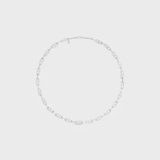 Triomphe Small Octagon Necklace in Brass with Rhodium Finish Triomphe Small Octagon Necklace in Brass with Rhodium Finish