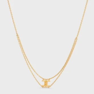 Triomphe Suspended Necklace in Brass with Gold Finish Triomphe Suspended Necklace in Brass with Gold Finish