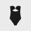 Triomphe Swimsuit with Bows in Matte Jersey Triomphe Swimsuit with Bows in Matte Jersey
