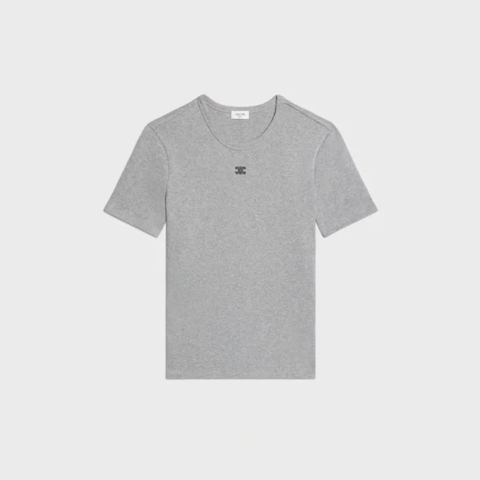 Triomphe T-Shirt in Ribbed Cotton Jersey