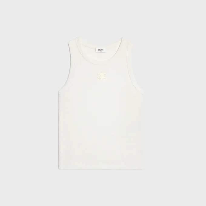 Triomphe Tank Top in Ribbed Cotton Silk
