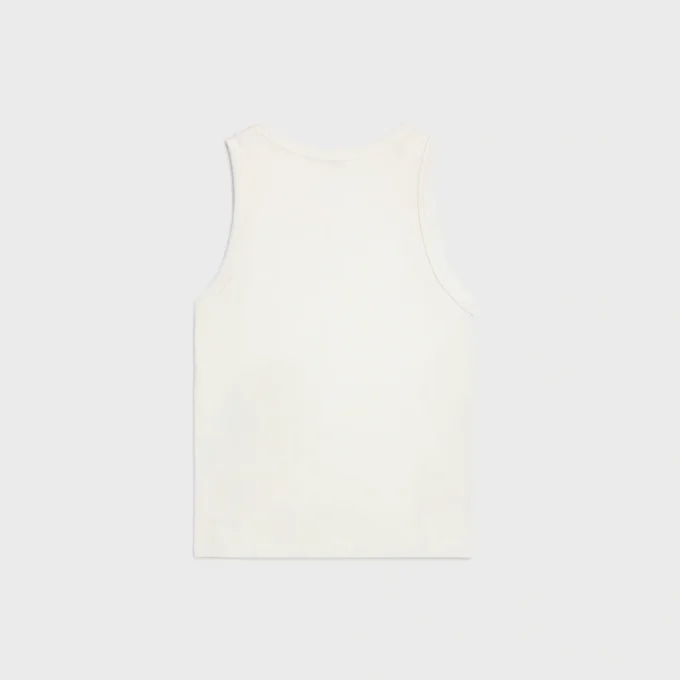 Triomphe Tank Top in Ribbed Cotton Silk