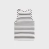 Triomphe Tank Top in Striped Silk Jersey