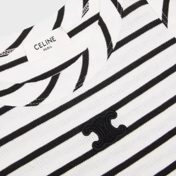 Triomphe Tank Top in Striped Silk Jersey