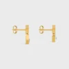Triomphe Twinkle Earrings in Strass and Brass with Gold Finish