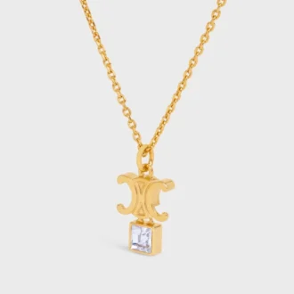Triomphe Twinkle Necklace in Strass and Brass with Gold Finish Triomphe Twinkle Necklace in Strass and Brass with Gold Finish
