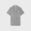 Tunic Mini Dress in Hickory Striped Cotton Tunic Mini Dress in Hickory Striped Cotton