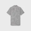 Tunic Mini Dress in Hickory Striped Cotton Tunic Mini Dress in Hickory Striped Cotton