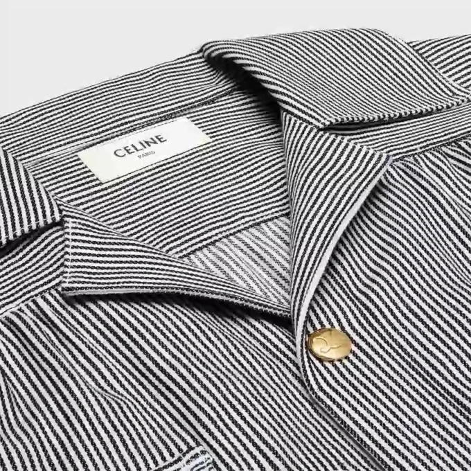 Tunic Mini Dress in Hickory Striped Cotton Tunic Mini Dress in Hickory Striped Cotton