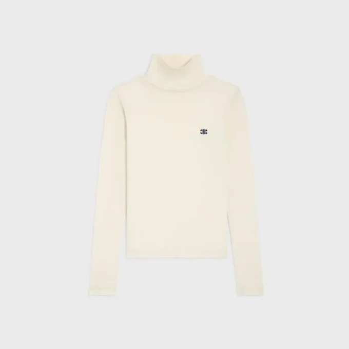 Turtleneck Top in Wool Jersey