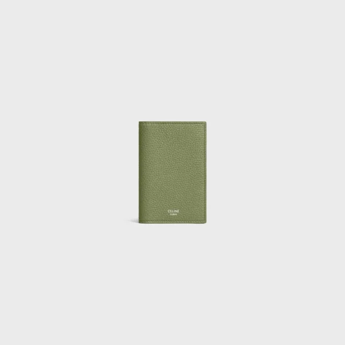 Vertical Card Holder in Grained Calfskin