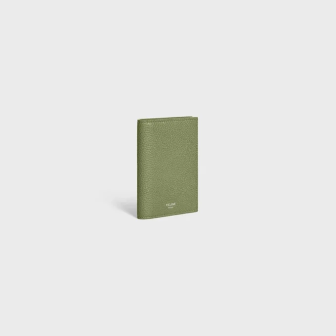 Vertical Card Holder in Grained Calfskin