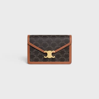 Wallet on Chain Margo in Triomphe Canvas and Calfskin Wallet on Chain Margo in Triomphe Canvas and Calfskin