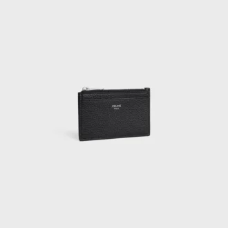 Zipped Card Holder in Grained Calfskin