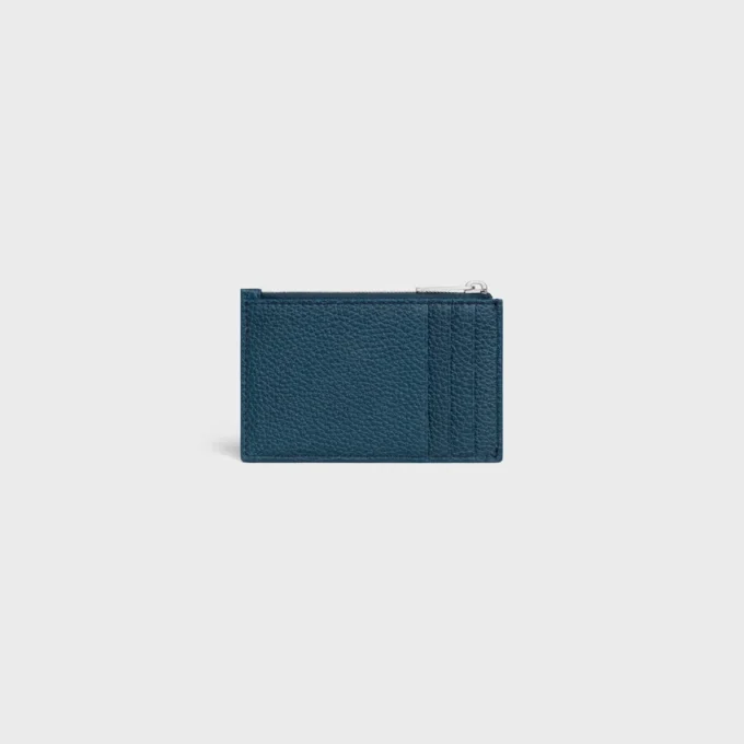Zipped Card Holder in Grained Calfskin